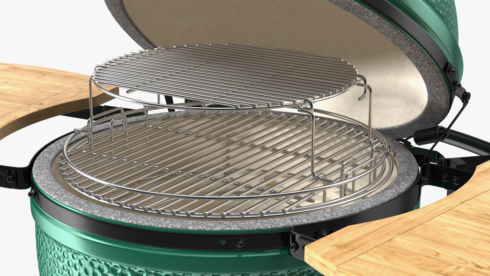 3D Big Green Egg Barbecue Grill Open model