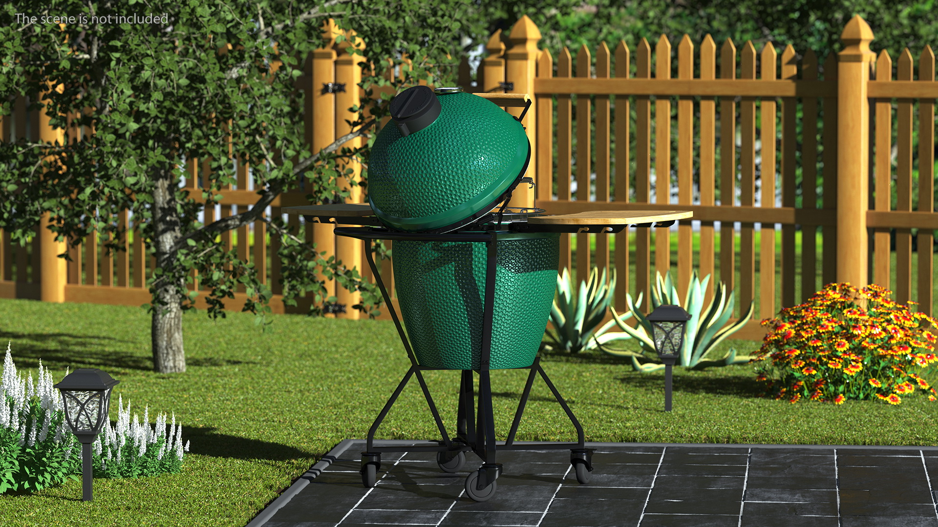 3D Big Green Egg Barbecue Grill Open model