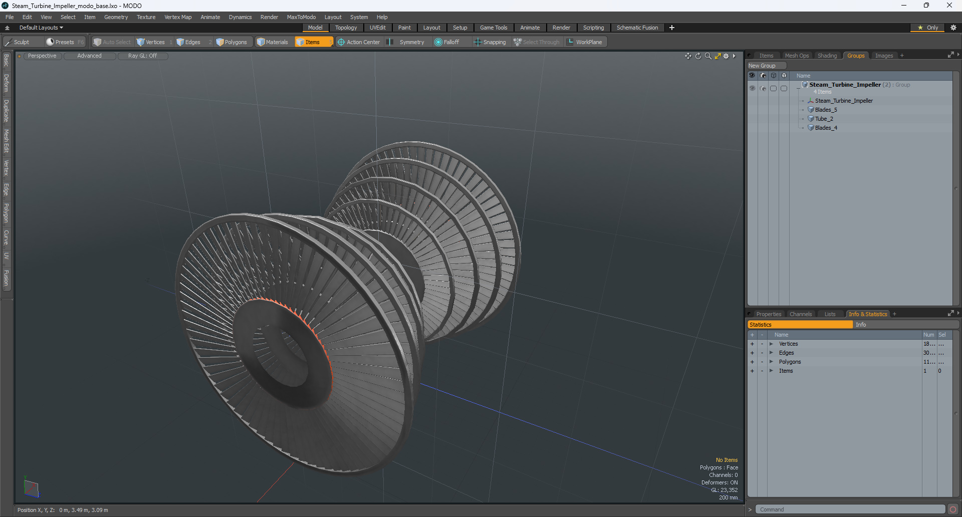 Steam Turbine Impeller 3D