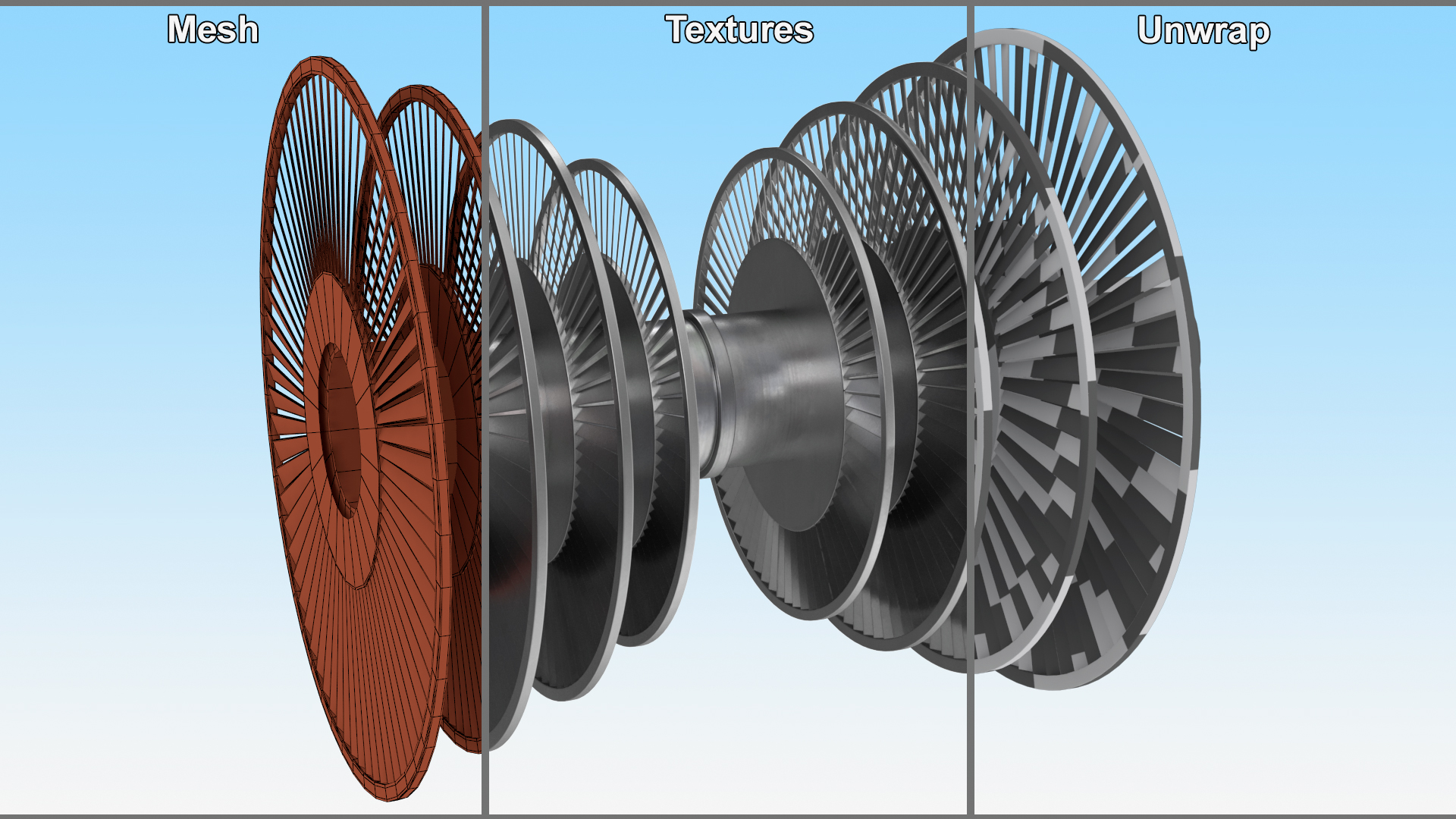 Steam Turbine Impeller 3D