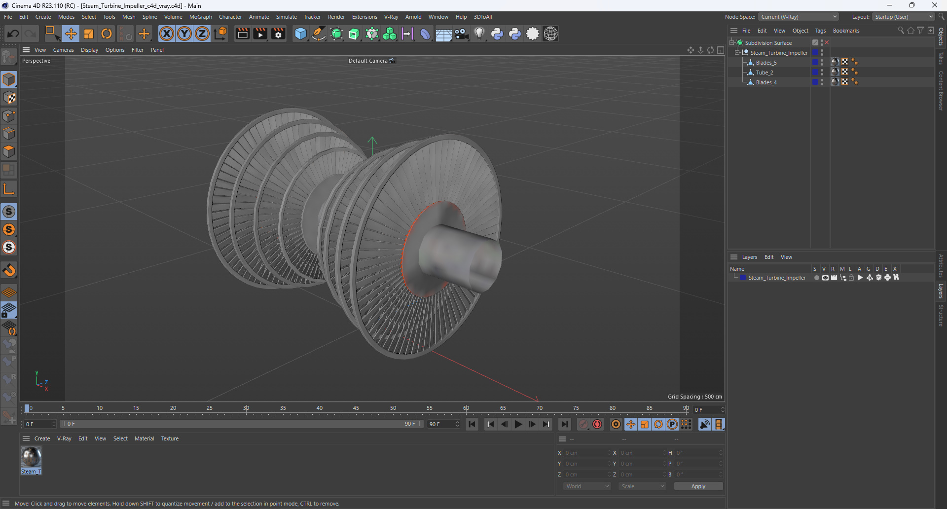 Steam Turbine Impeller 3D