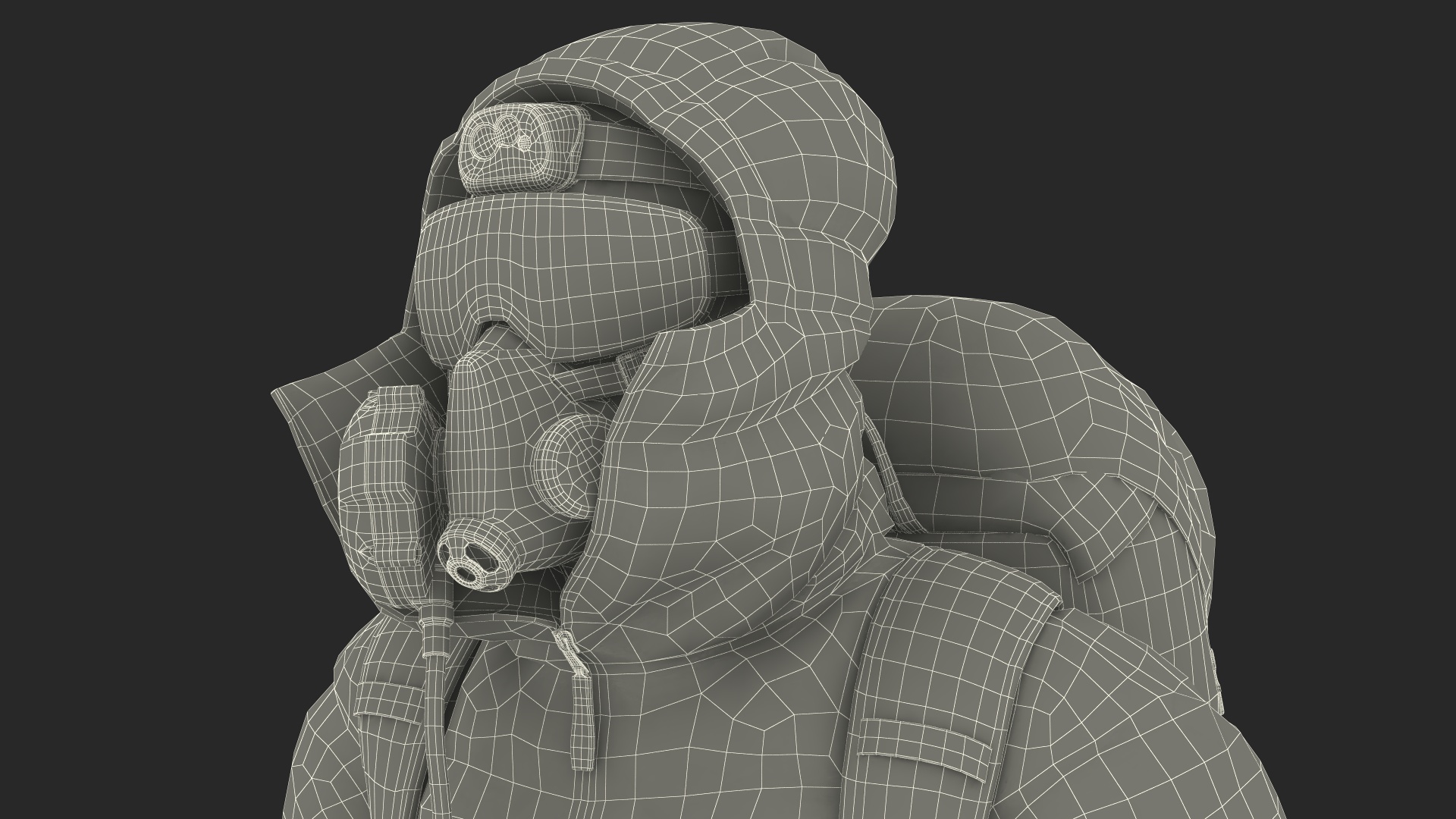 3D Climber in a Snow-Covered Suit Goes to Everest