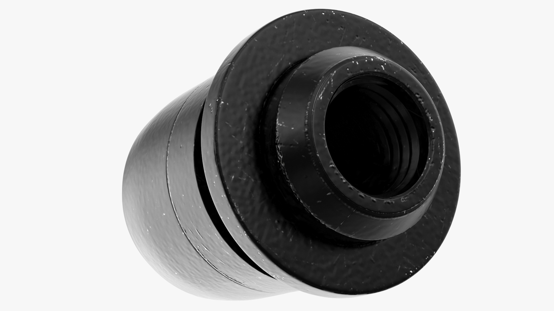 3D Wheel Lock Bulge Acorn with Key Set Black