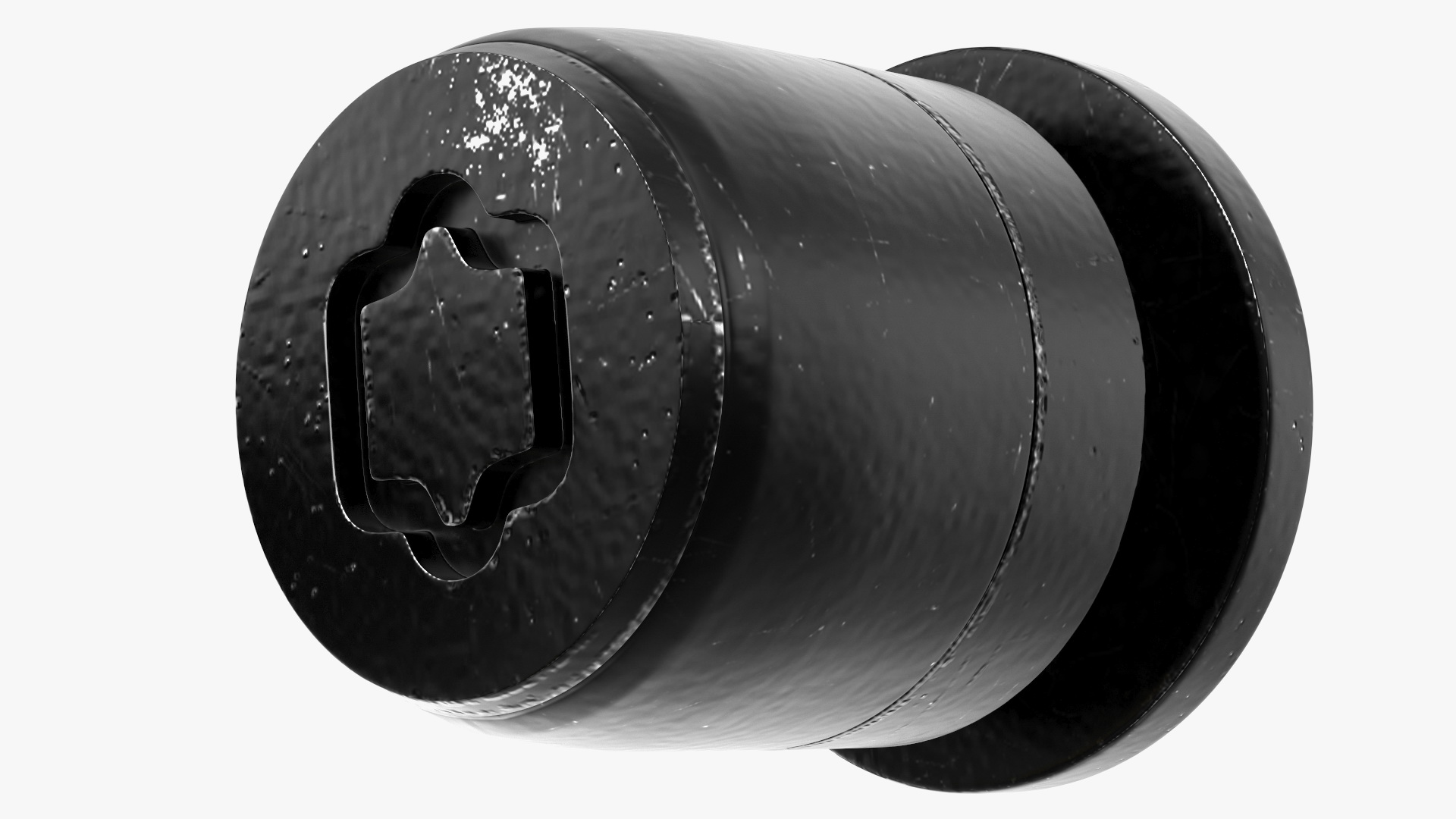 3D Wheel Lock Bulge Acorn with Key Set Black