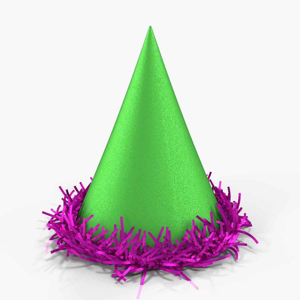 Party Hat with Metallic Tinsel Around, view 3