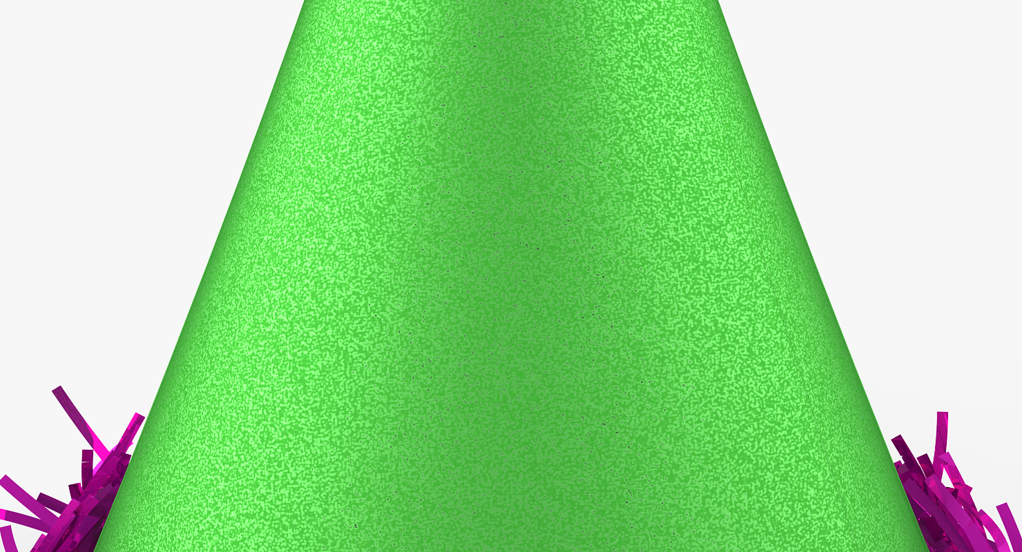 Party Hat with Metallic Tinsel Around 3D