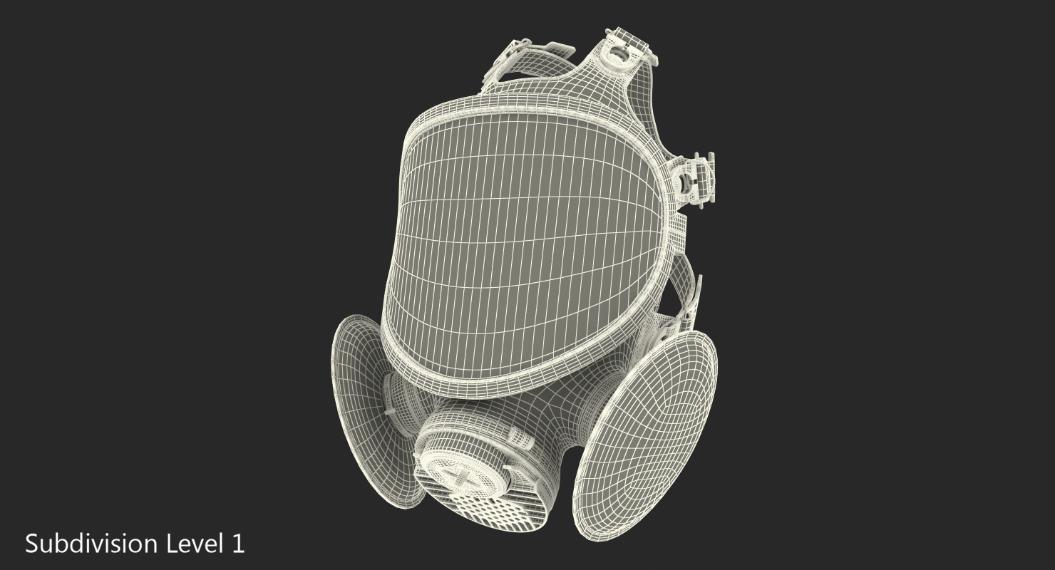 Full Face Respirator Gas Mask 3D model