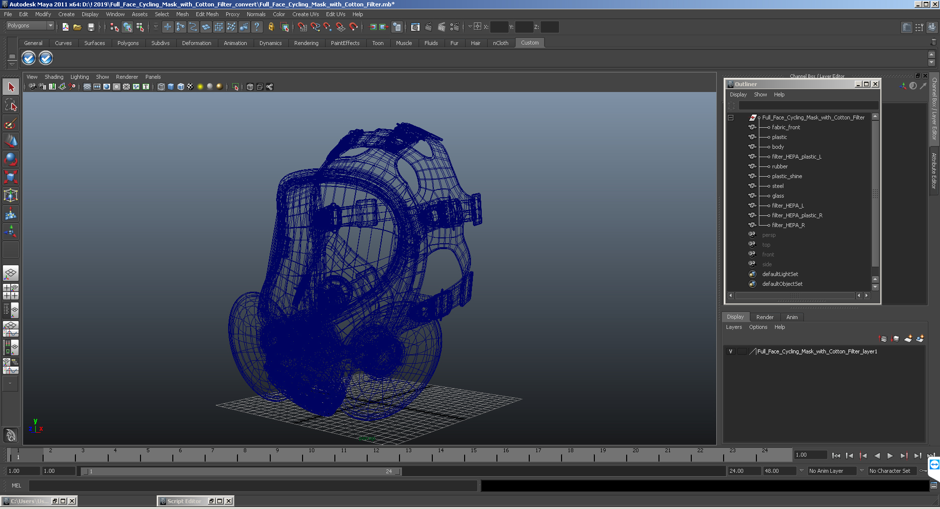 Full Face Respirator Gas Mask 3D model