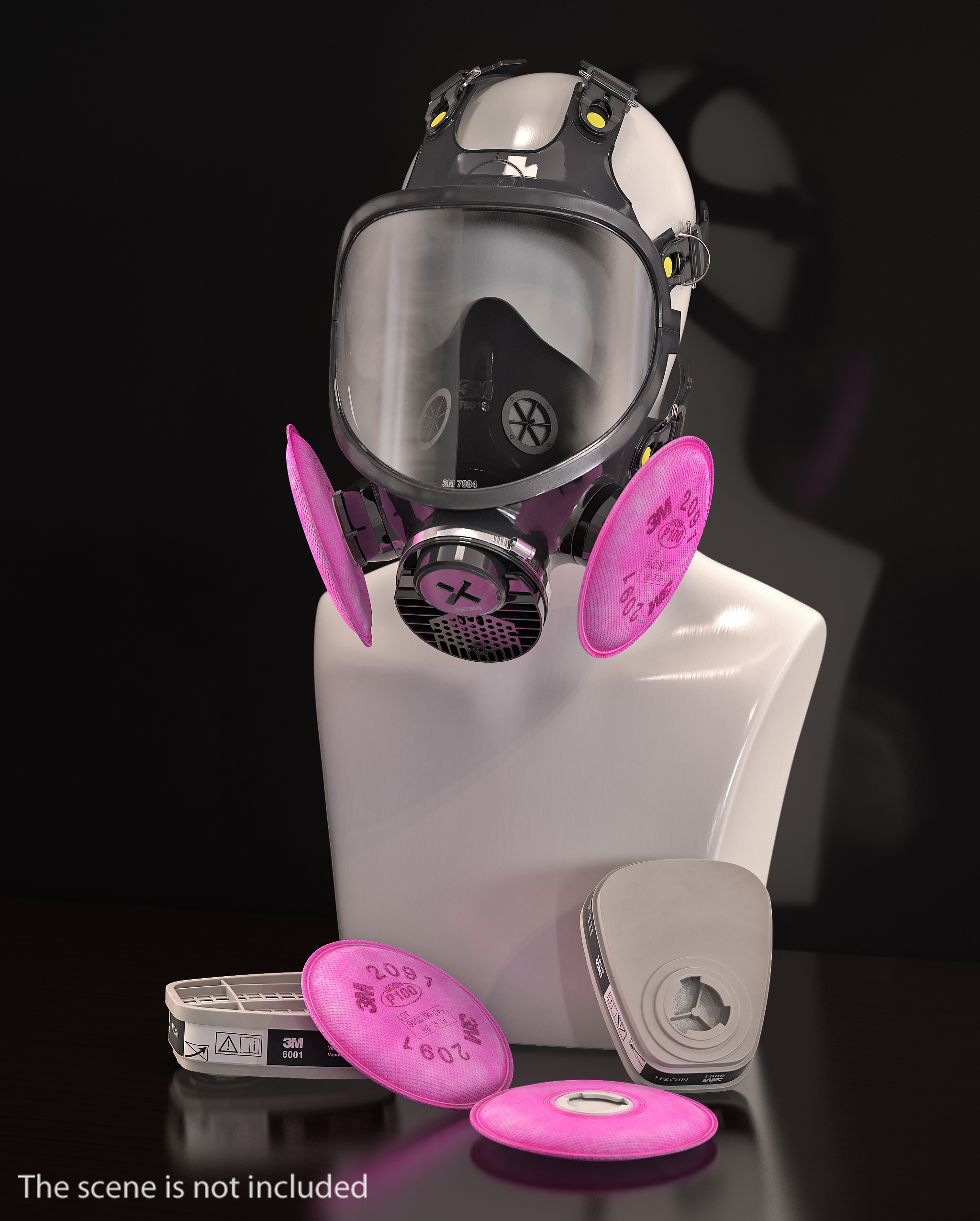 Full Face Respirator Gas Mask 3D model