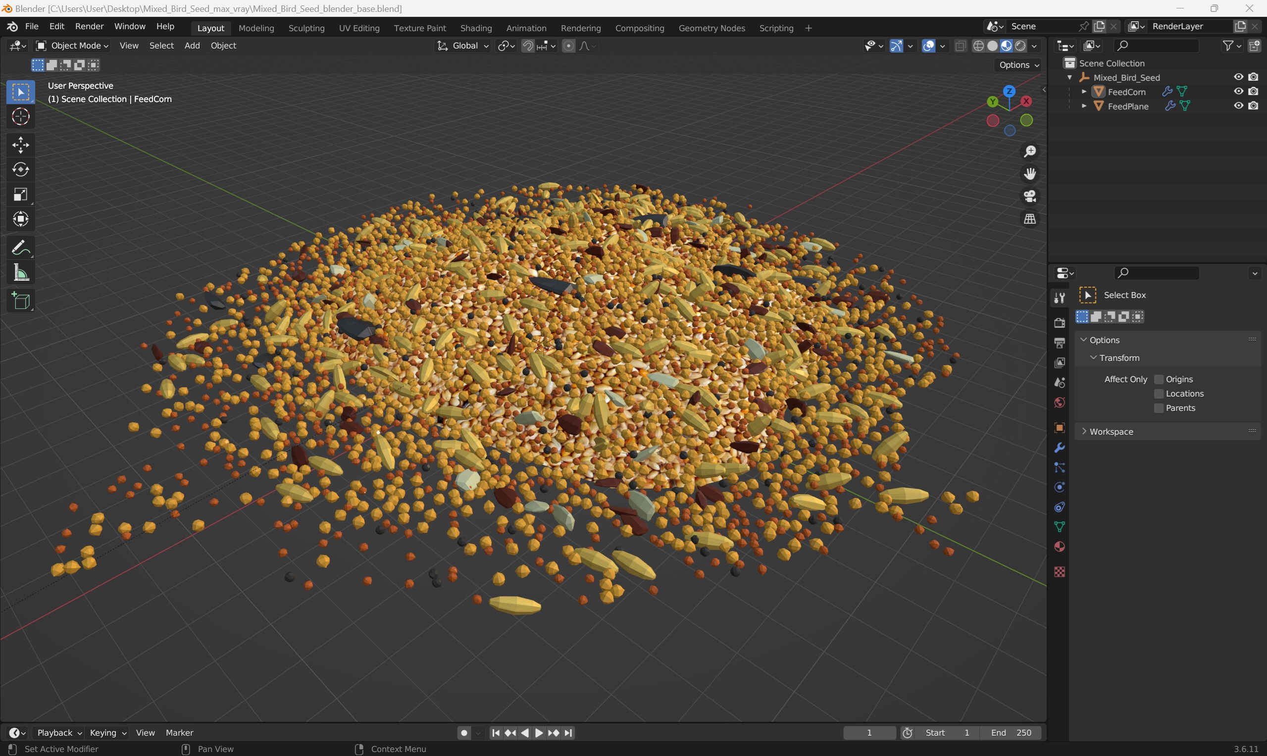 3D model Mixed Bird Seed