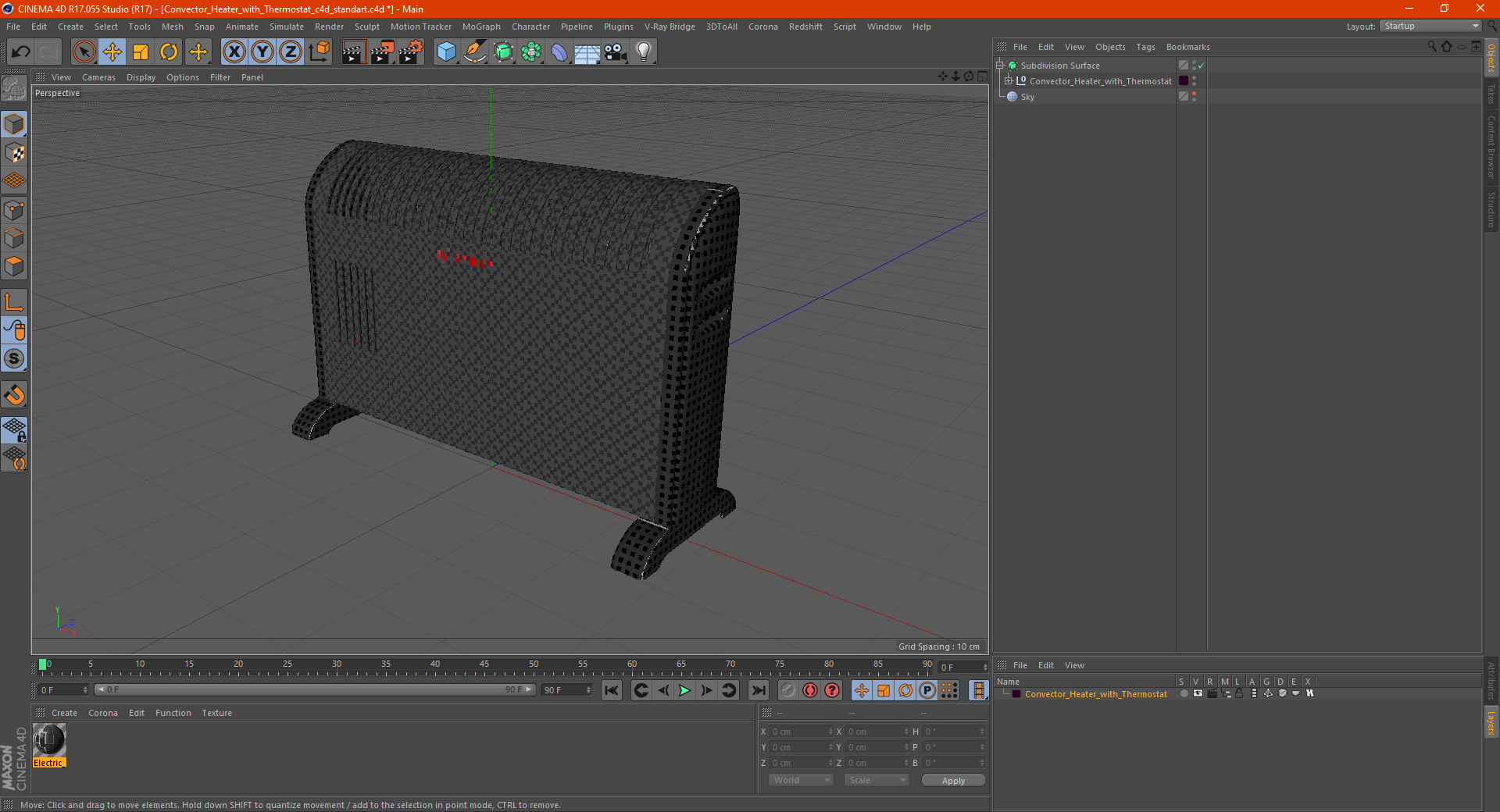 Convector Heater with Thermostat 3D