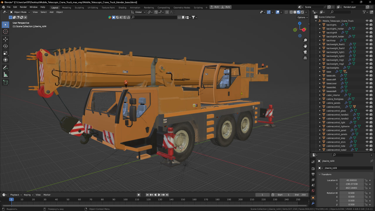 Mobile Telescopic Crane Truck 3D model