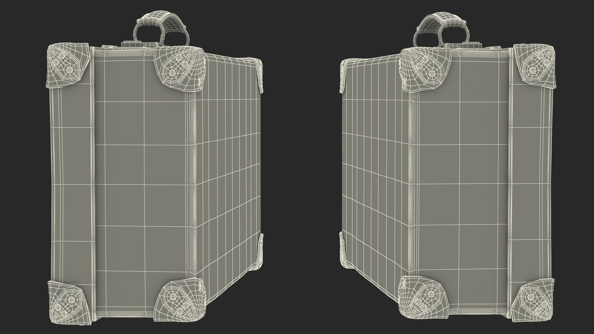 3D model Vintage Leather Suitcase Small