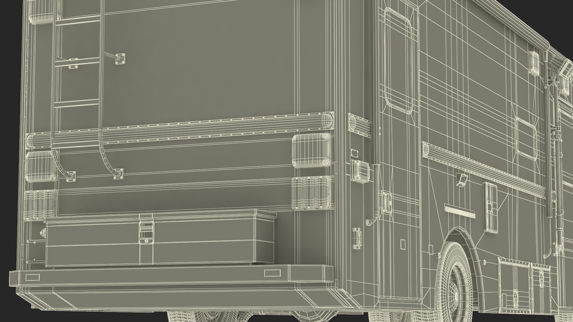 NYPD Mobile Command Center Lights On Simple Interior 3D