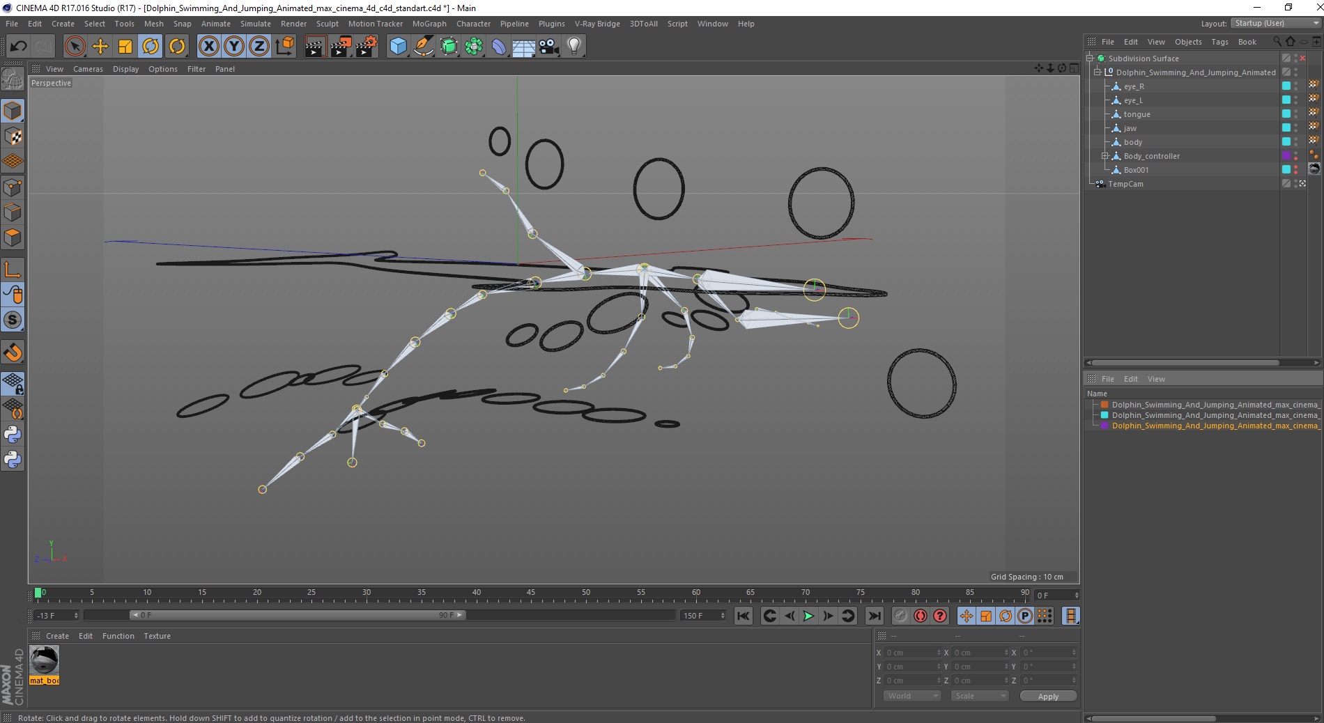 3D Dolphin Swimming And Jumping Animated for Cinema 4D