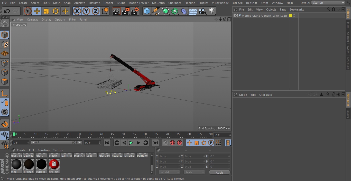 3D model Mobile Crane Generic With Load