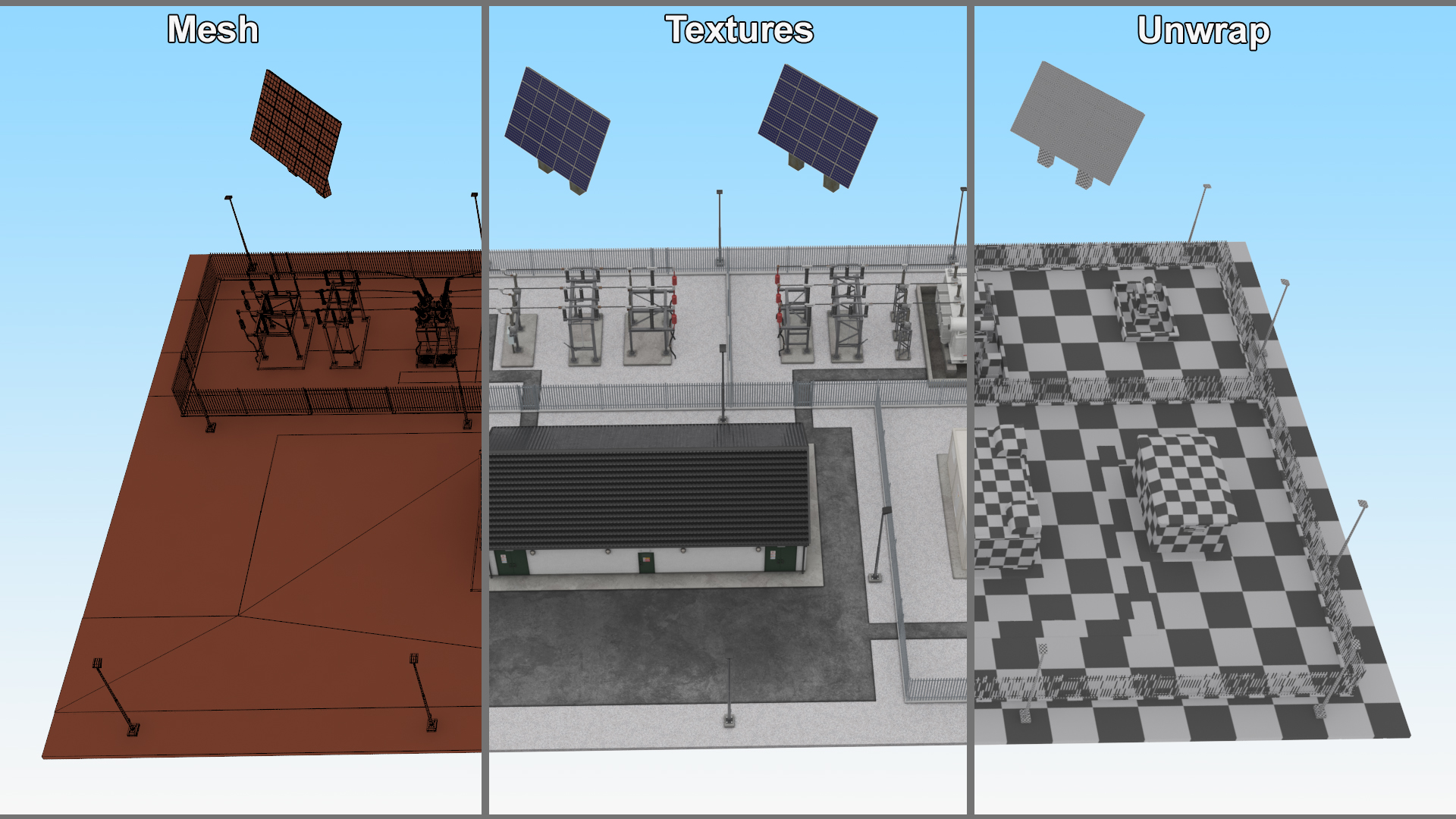 Solar Power Station 3D model