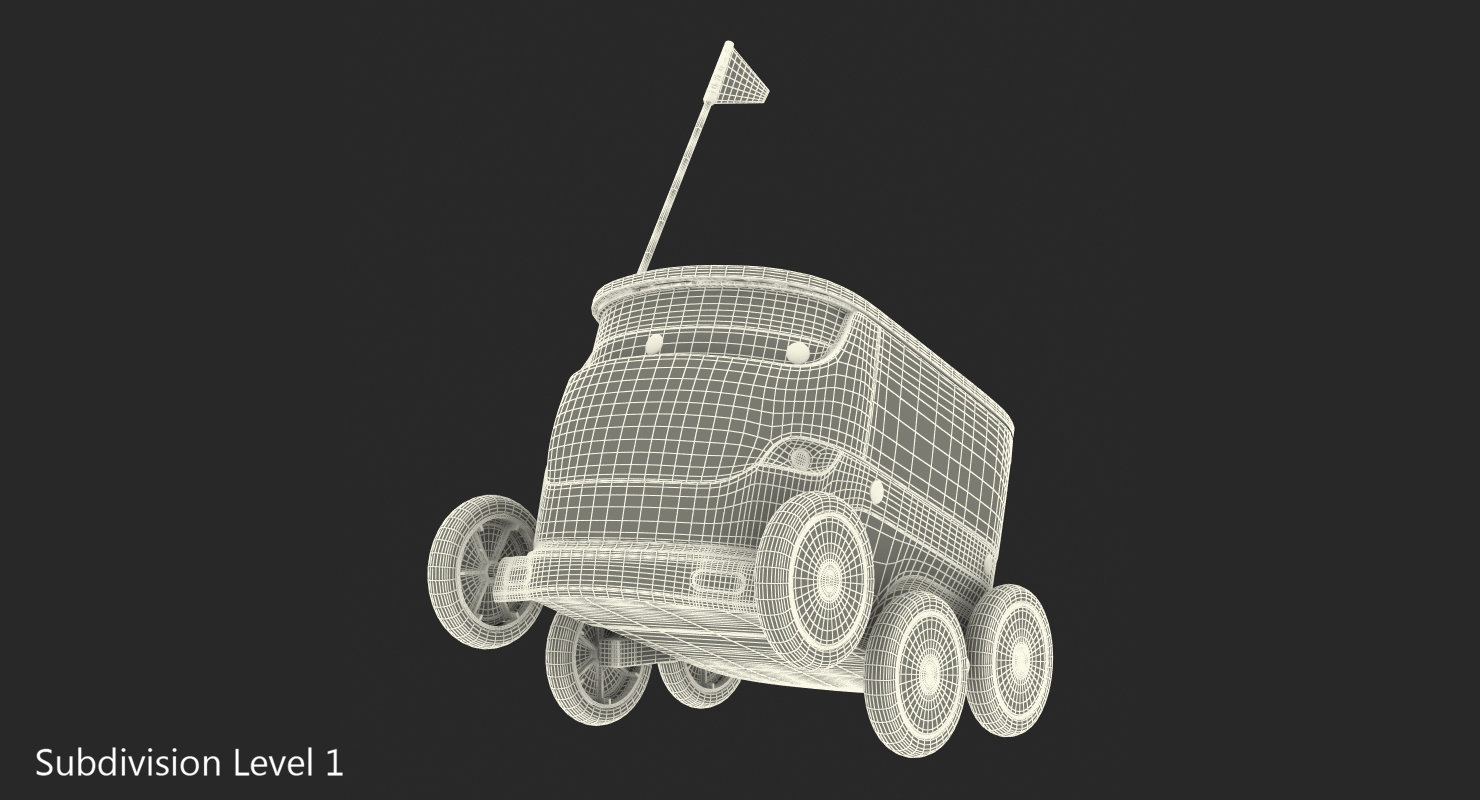 Self-Driving Robot Delivery Rigged 3D model