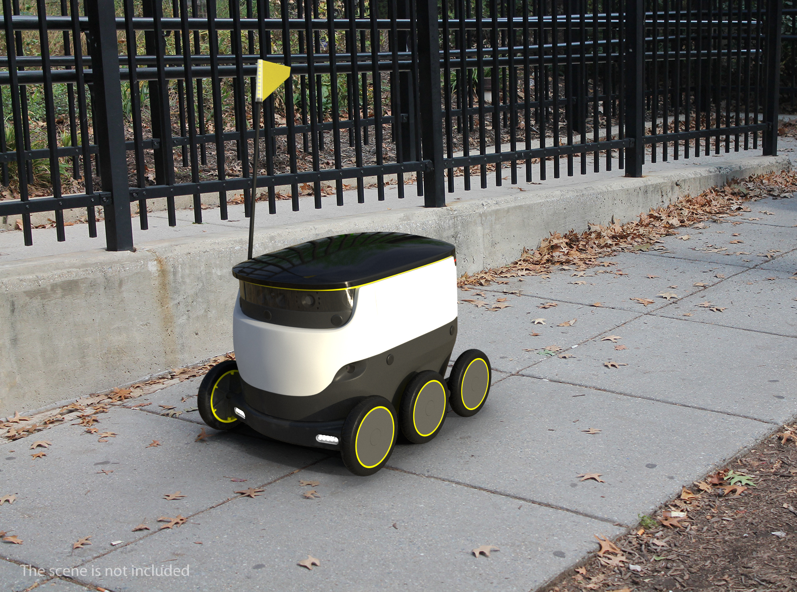 Self-Driving Robot Delivery Rigged 3D model