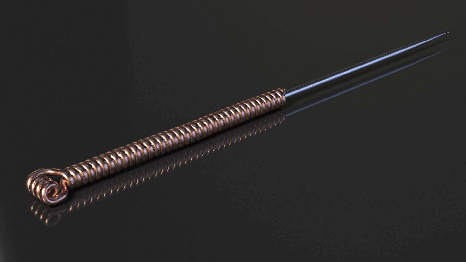 Short Acupuncture Needle Gold 3D model