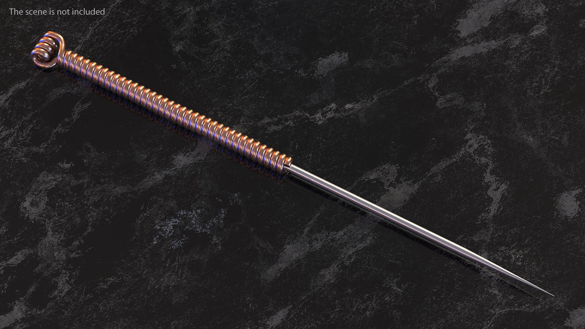 Short Acupuncture Needle Gold 3D model