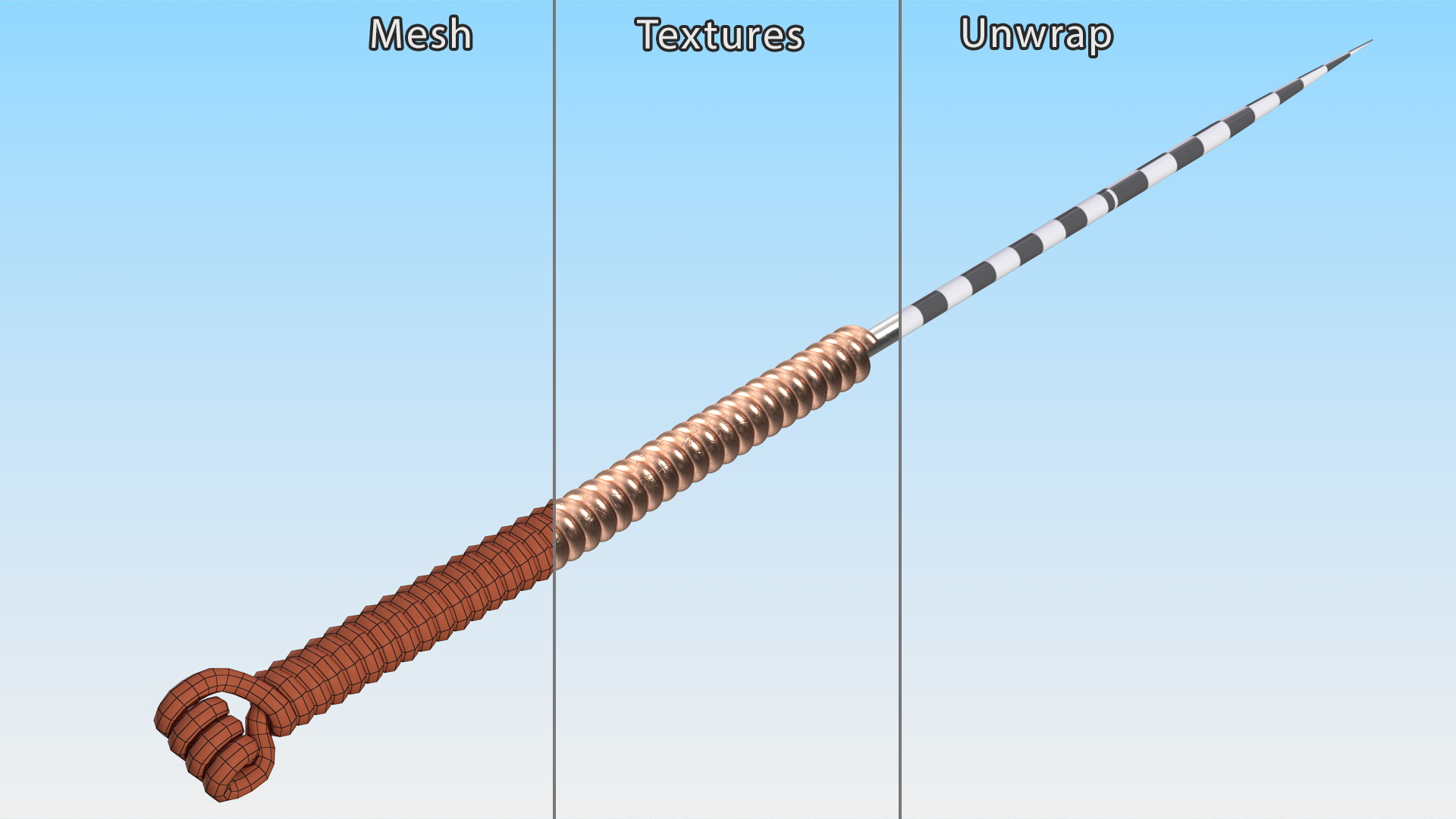 Short Acupuncture Needle Gold 3D model