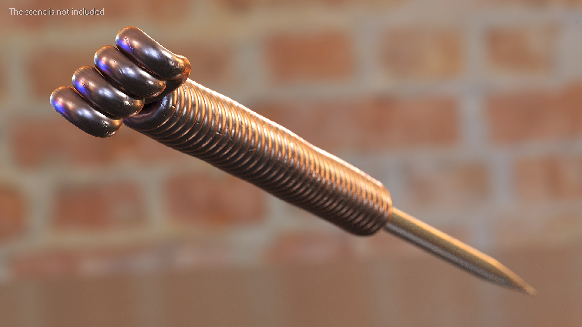 Short Acupuncture Needle Gold 3D model