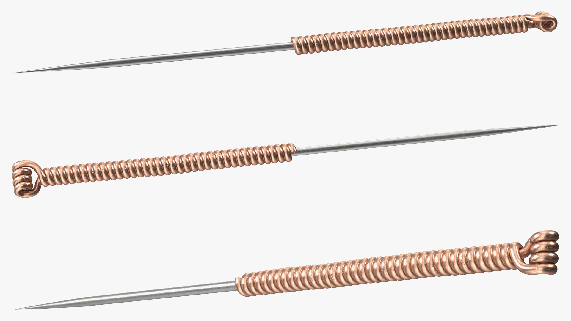 Short Acupuncture Needle Gold 3D model