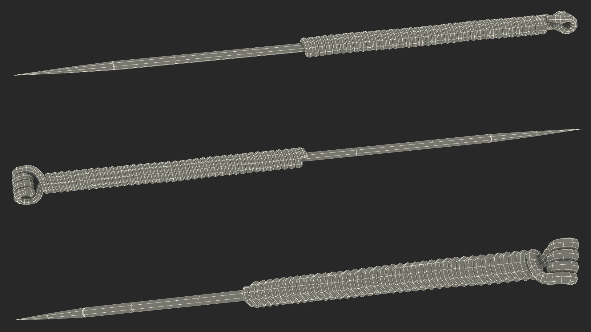Short Acupuncture Needle Gold 3D model