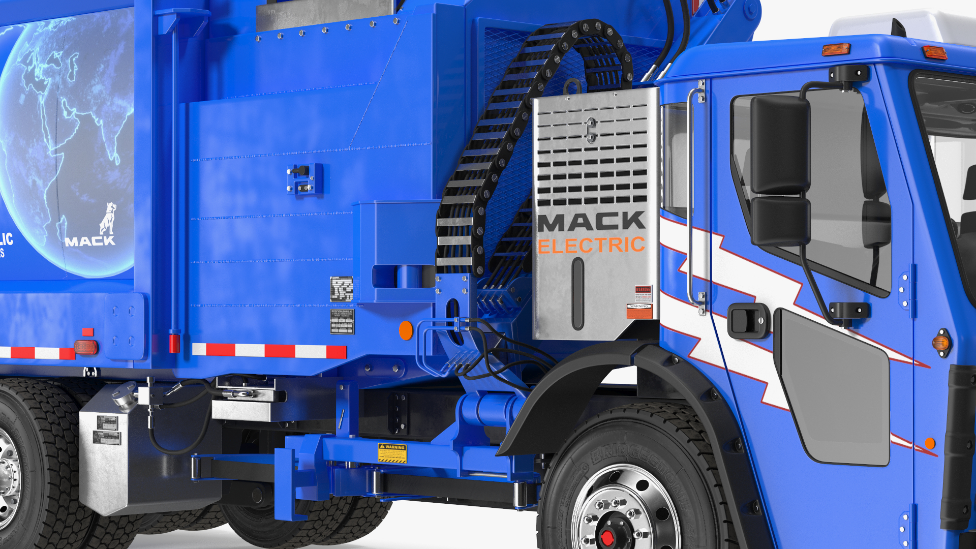 3D Mack LR Electric Blue Simple Interior Rigged for Maya model