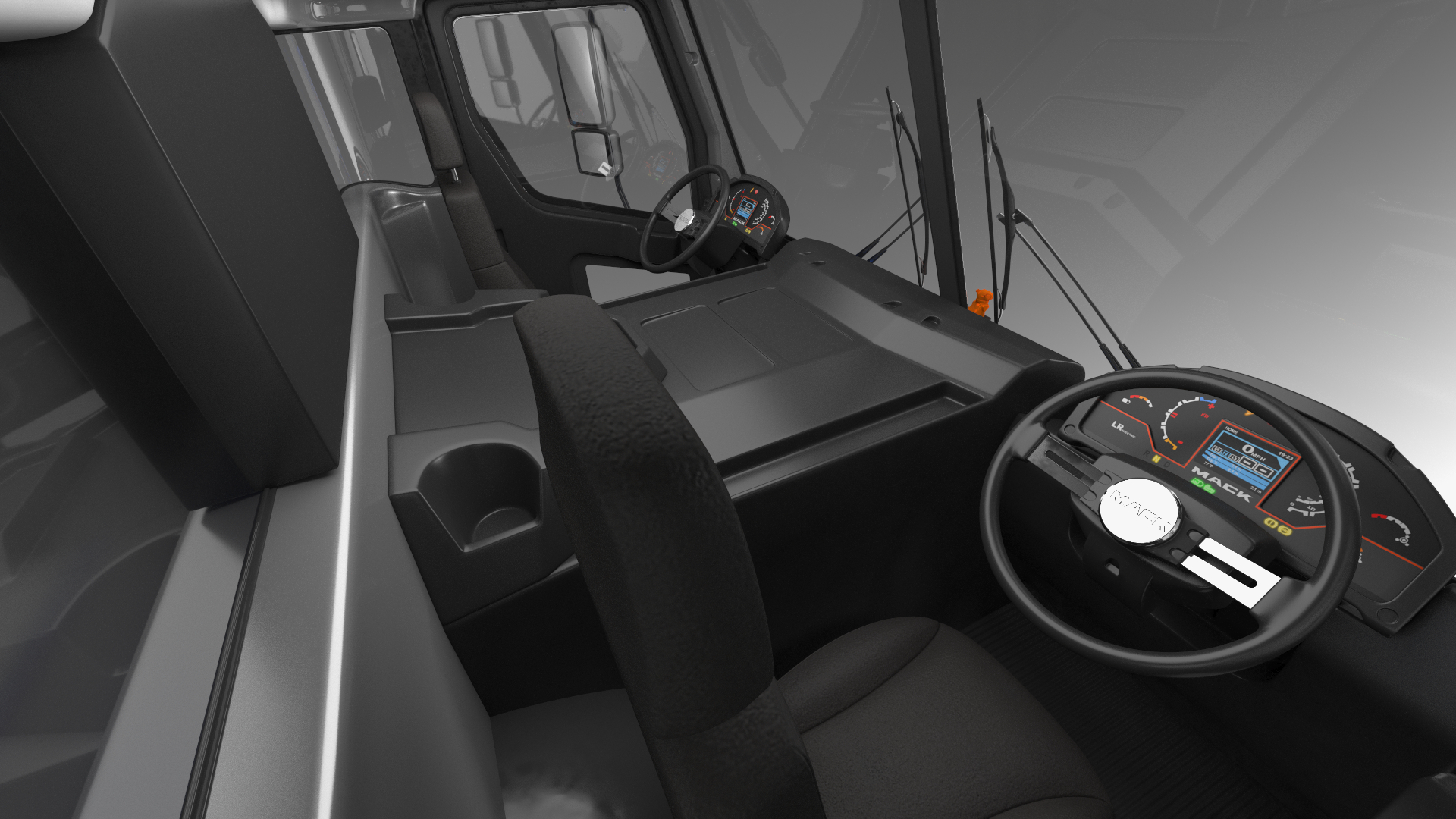 3D Mack LR Electric Blue Simple Interior Rigged for Maya model