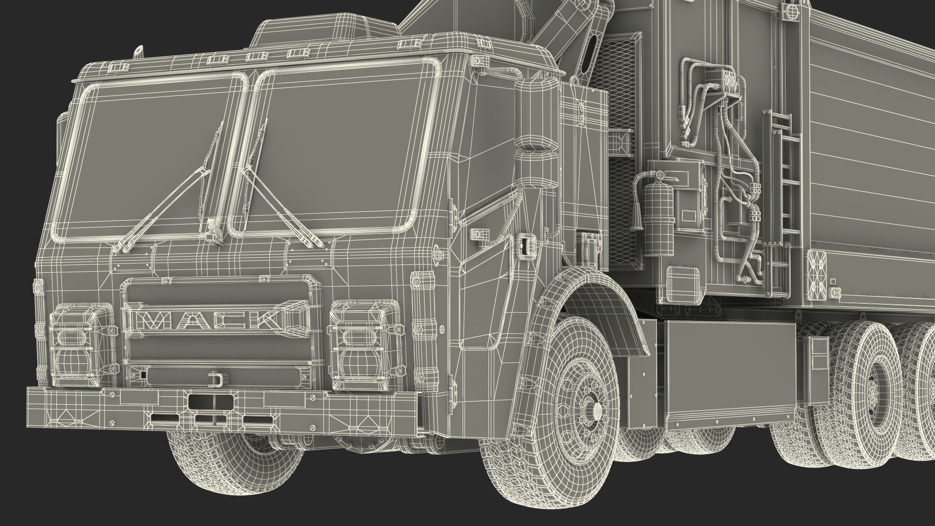 3D Mack LR Electric Blue Simple Interior Rigged for Maya model