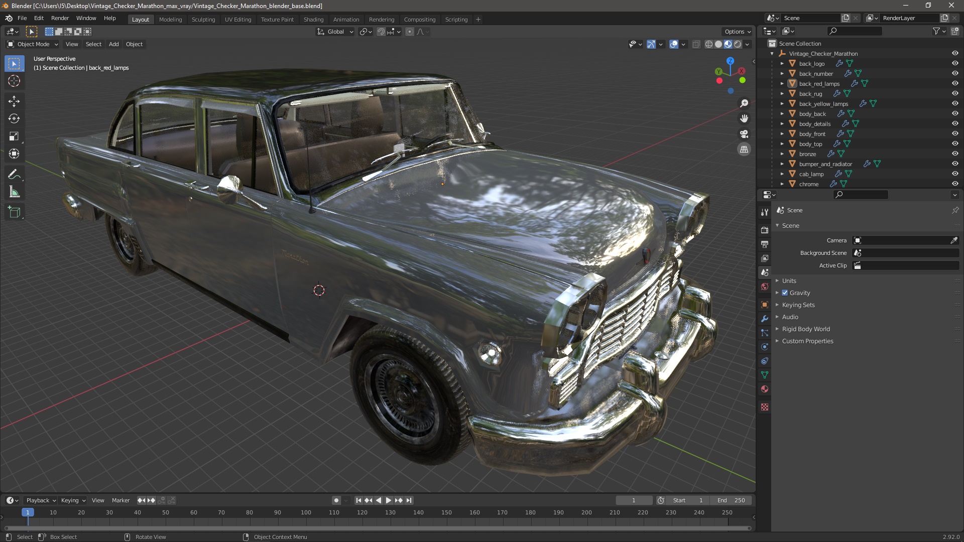 Vintage Checker Marathon 3D model