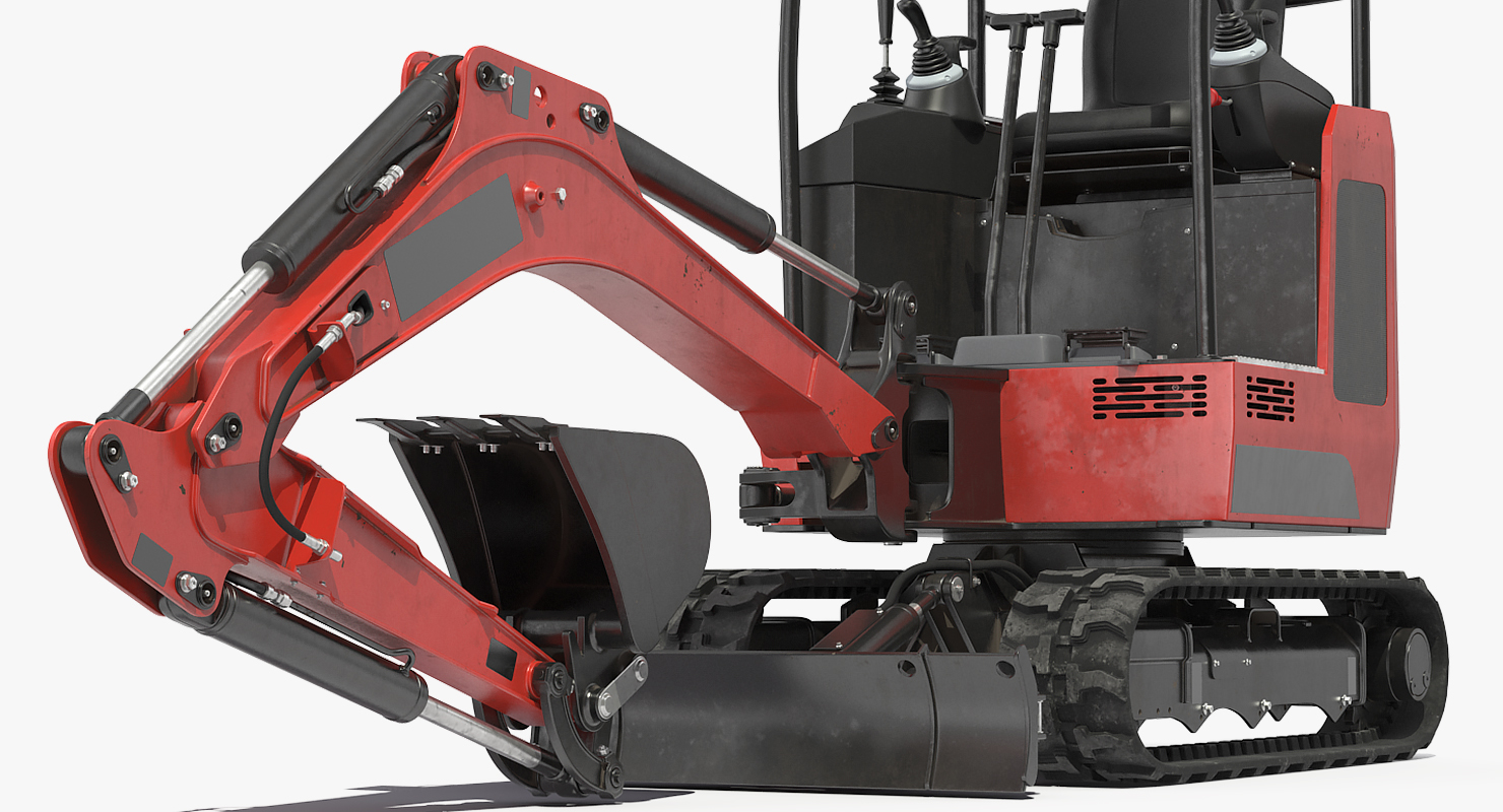 Tracked Mini Excavator Generic Rigged 3D