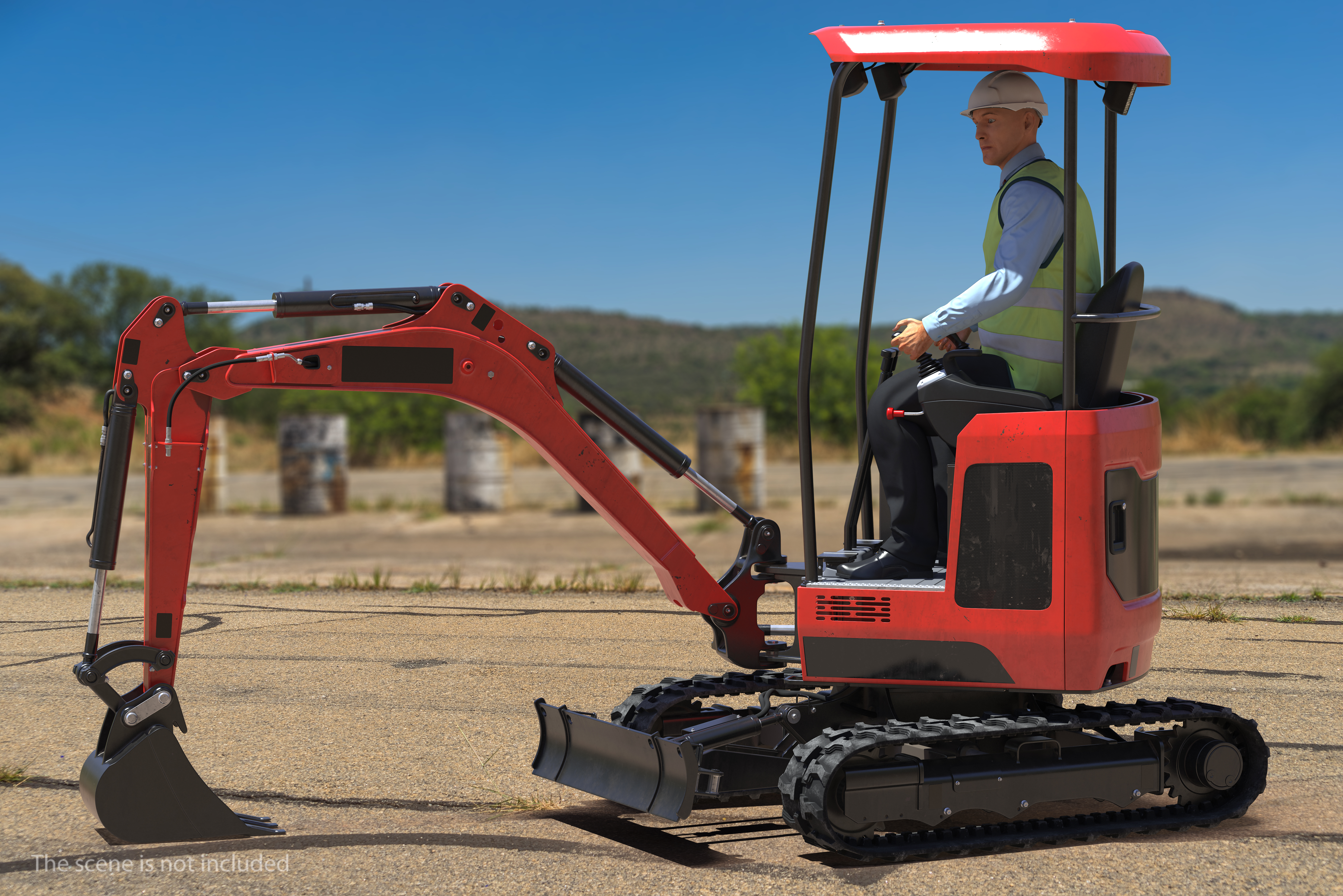 Tracked Mini Excavator Generic Rigged 3D