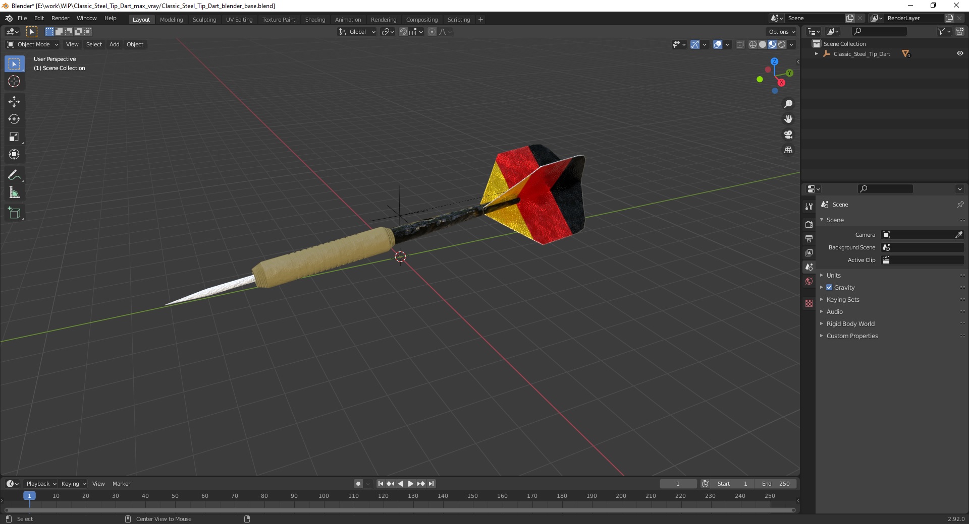 Classic Steel Tip Dart 3D