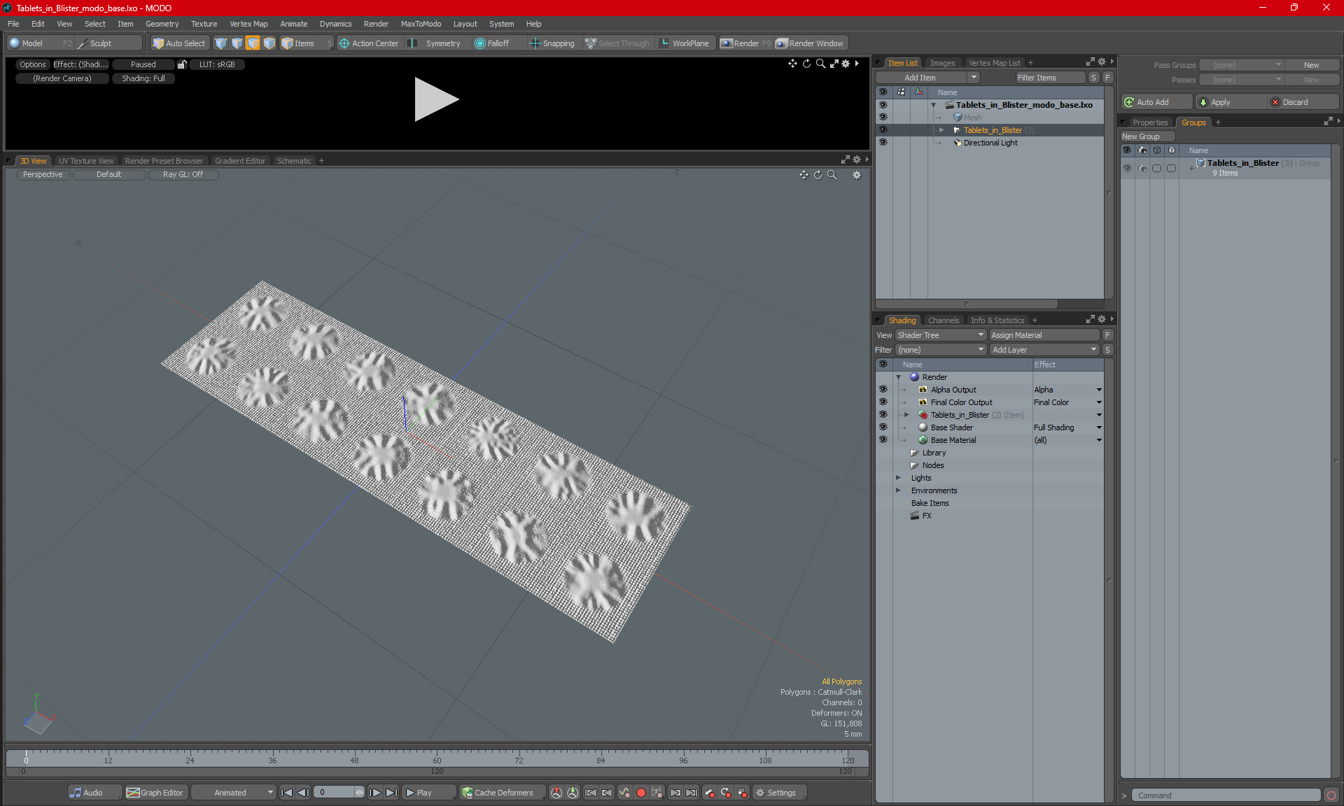 3D Tablets in Blister model