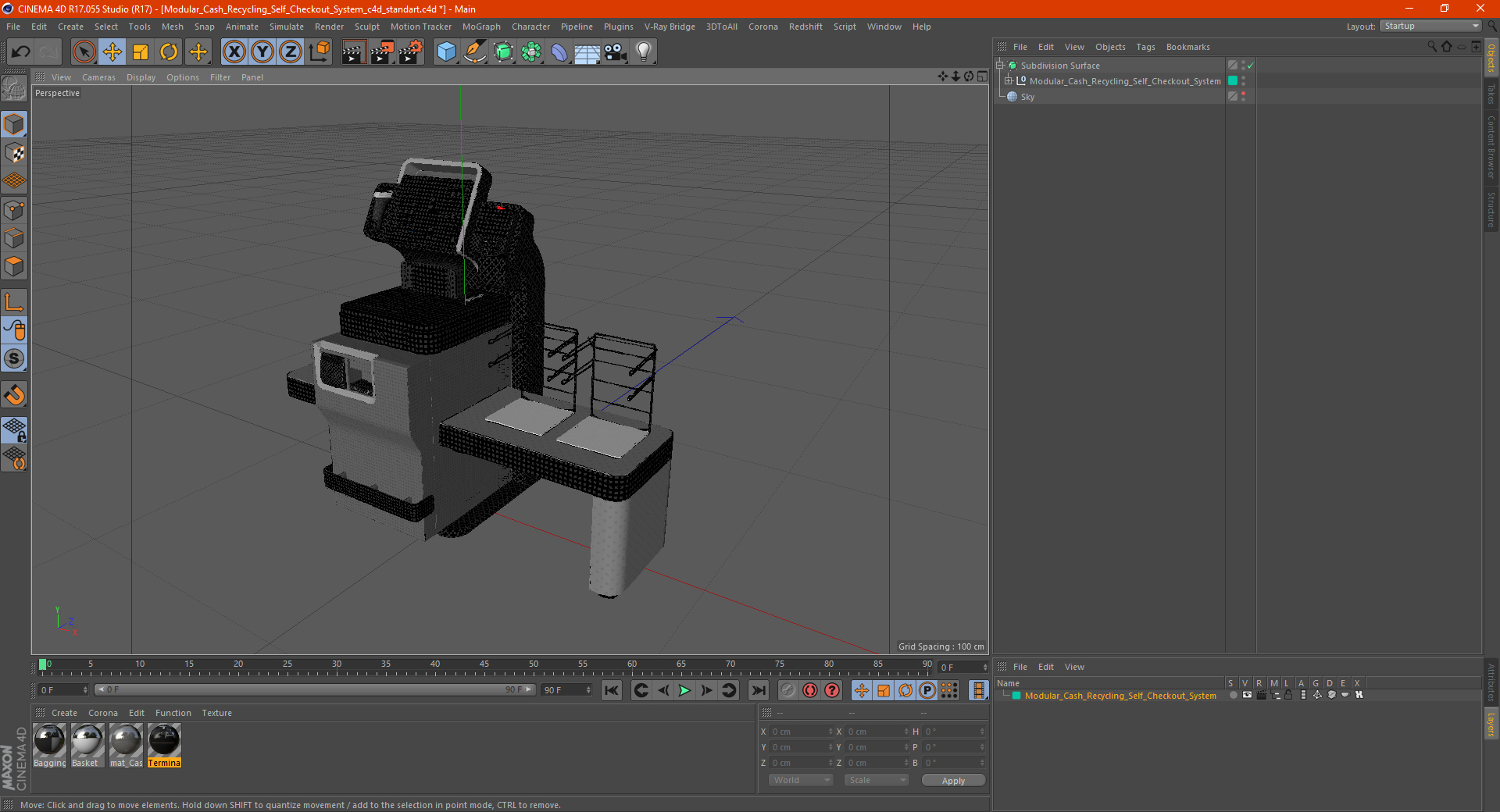 3D Modular Cash Recycling Self Checkout System model