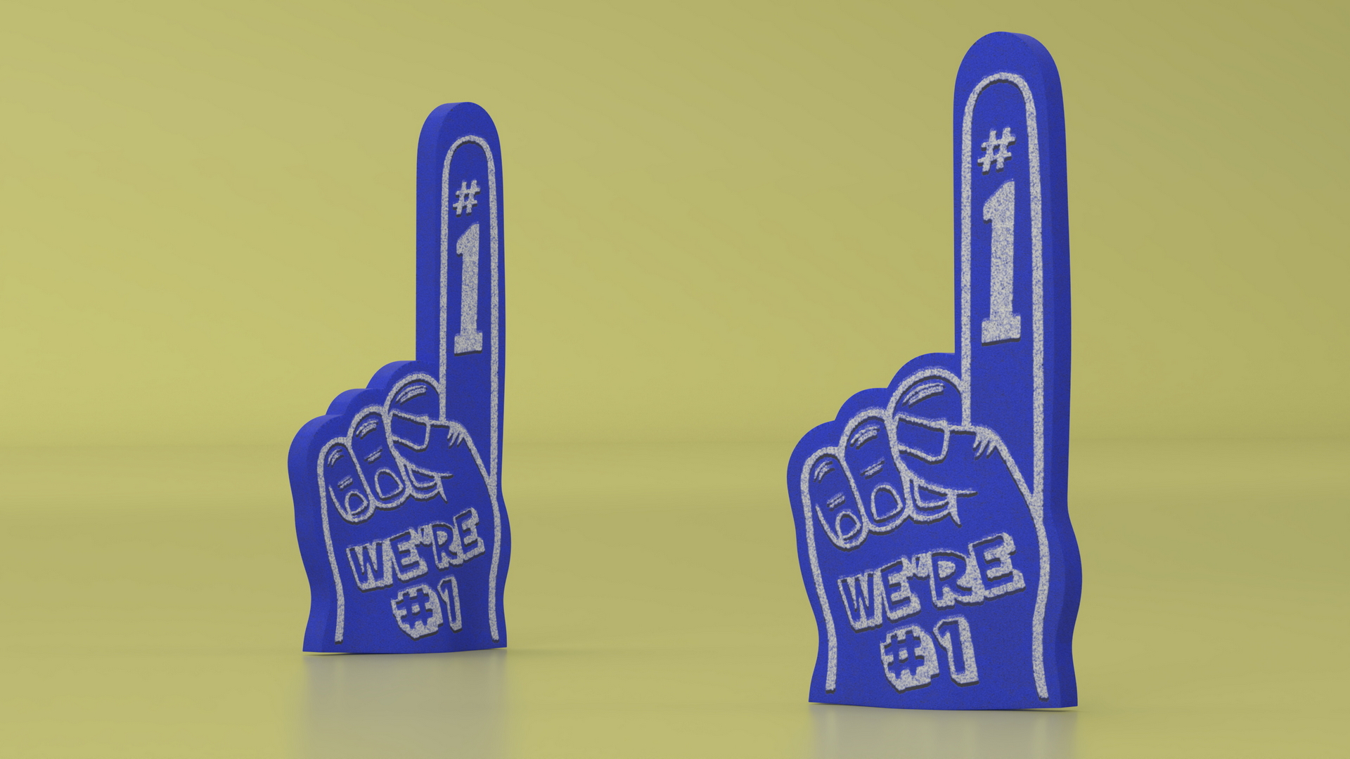 Foam Hand Blue 3D model