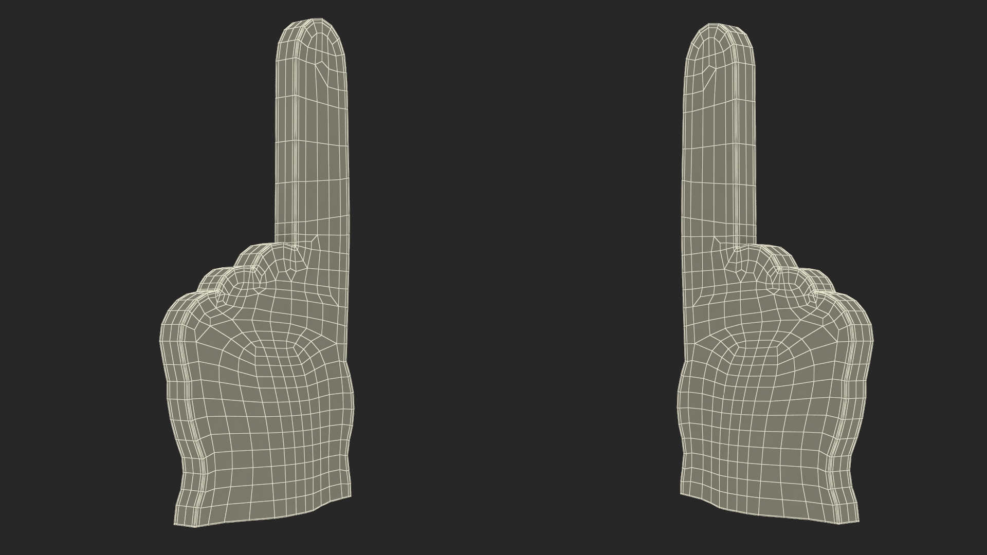 Foam Hand Blue 3D model