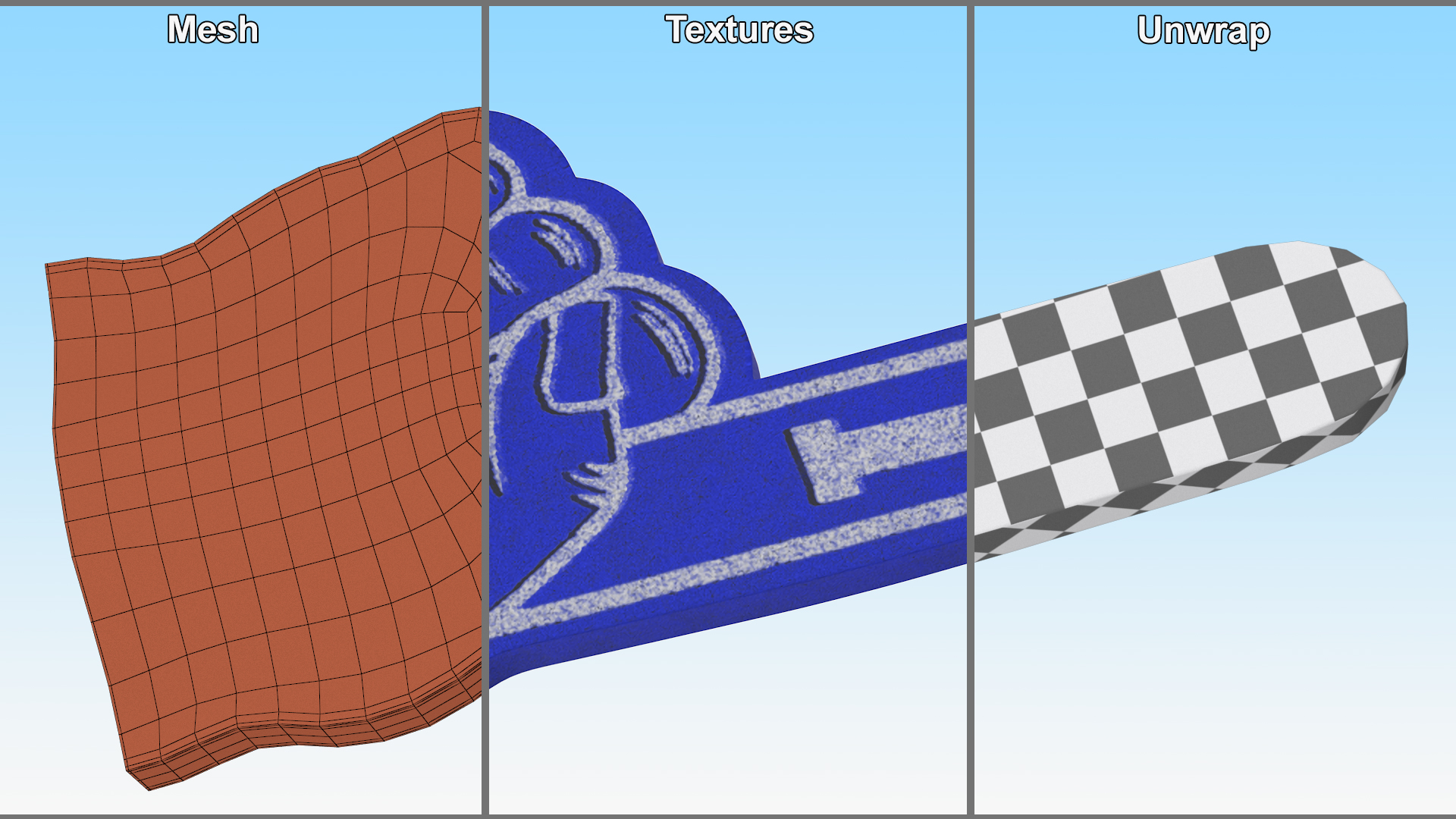 Foam Hand Blue 3D model