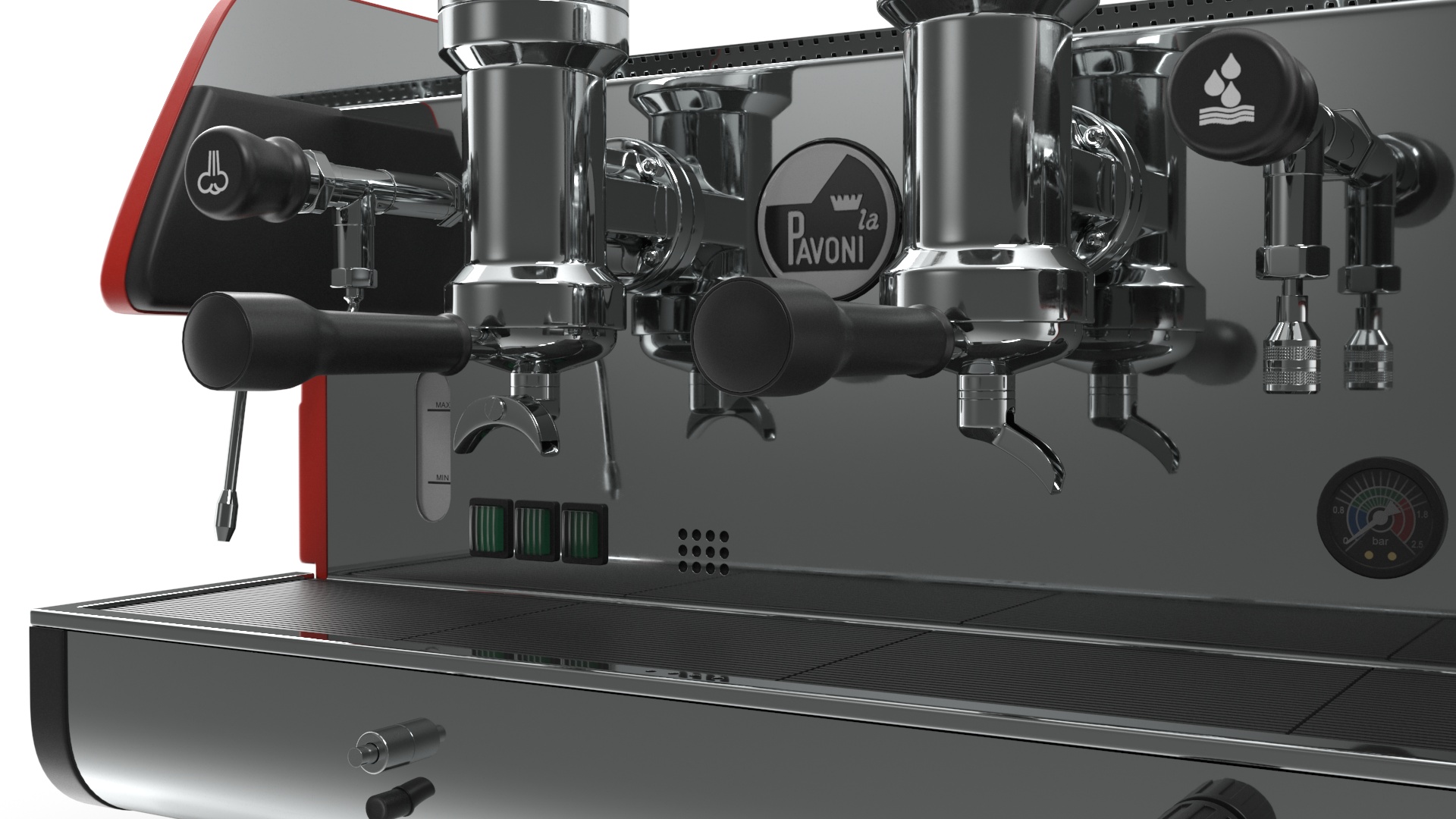 3D model Commercial Espresso Machine La Pavoni BAR T 2L Red