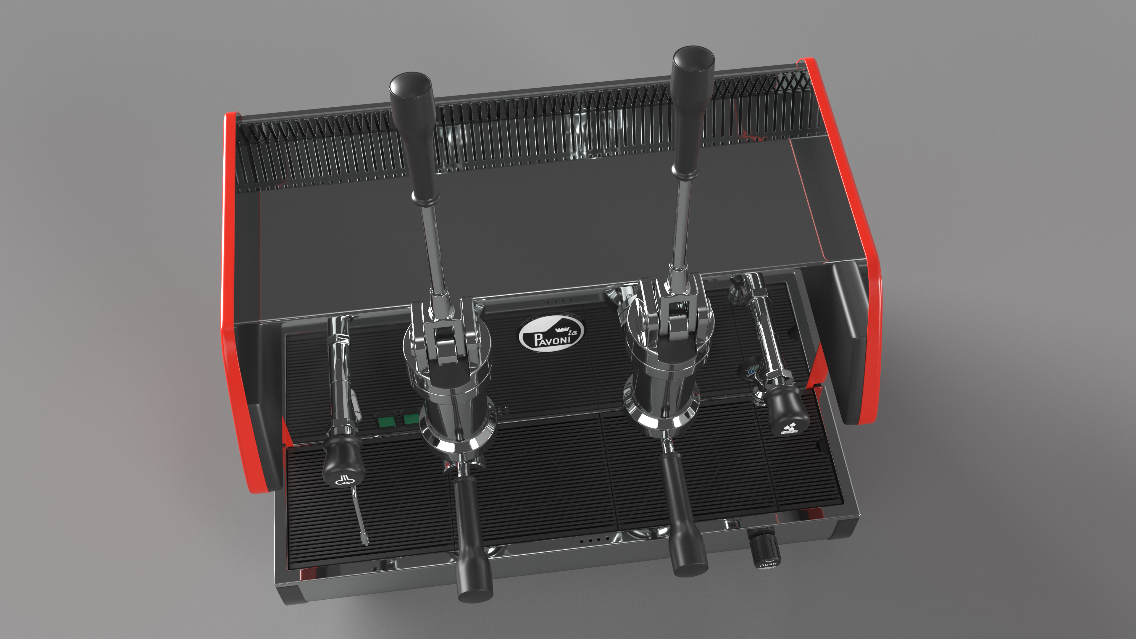3D model Commercial Espresso Machine La Pavoni BAR T 2L Red