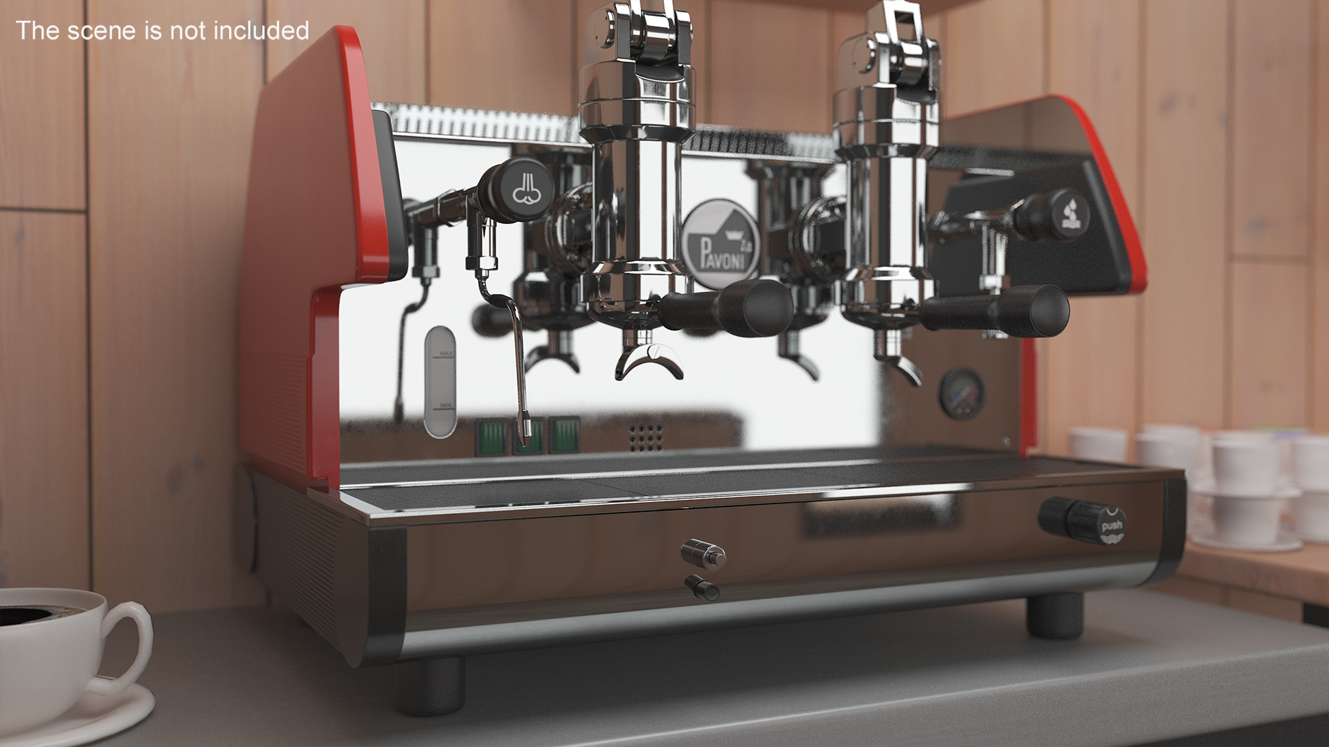 3D model Commercial Espresso Machine La Pavoni BAR T 2L Red