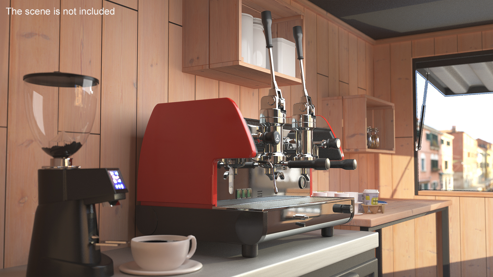 3D model Commercial Espresso Machine La Pavoni BAR T 2L Red