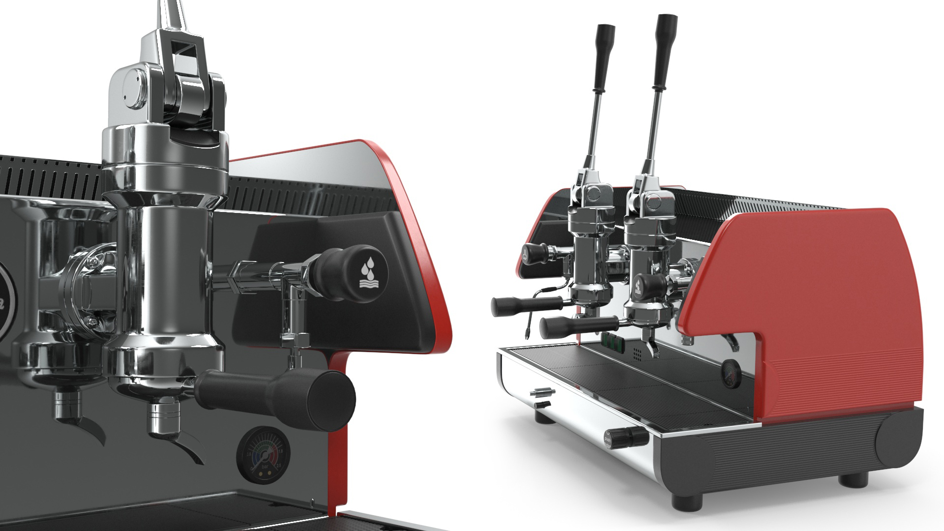 3D model Commercial Espresso Machine La Pavoni BAR T 2L Red
