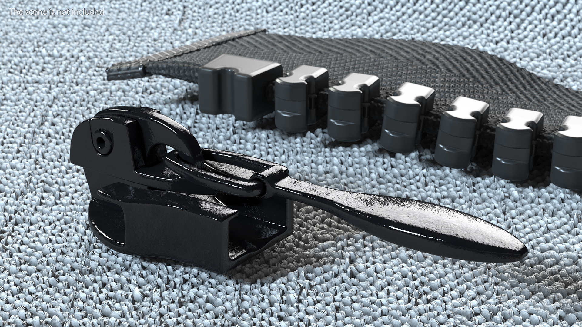 Slider for Nylon Coil Zipper Black 3D model
