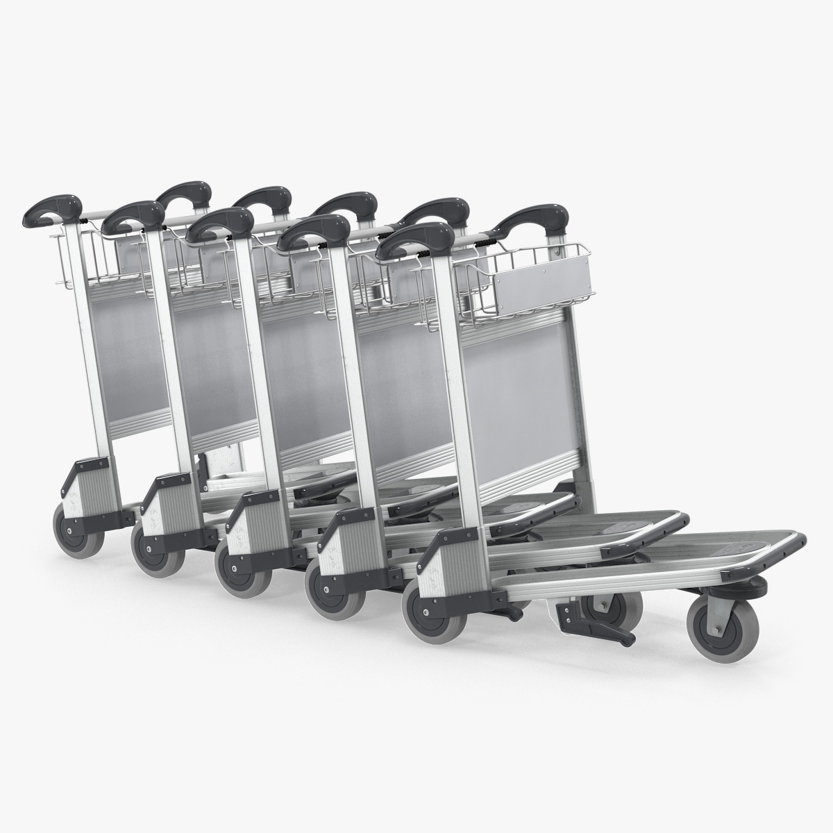 Baggage Airport Trolleys 3D Model