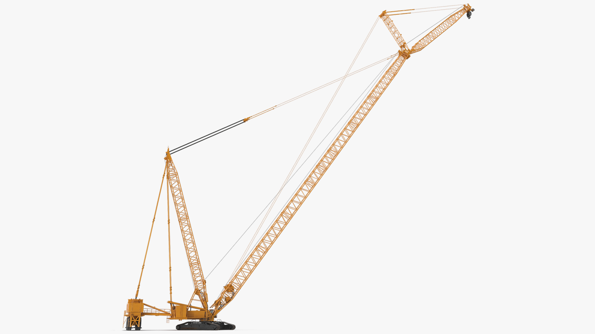 3D model Crawler Crane with Lattice Boom for Construction Rigged