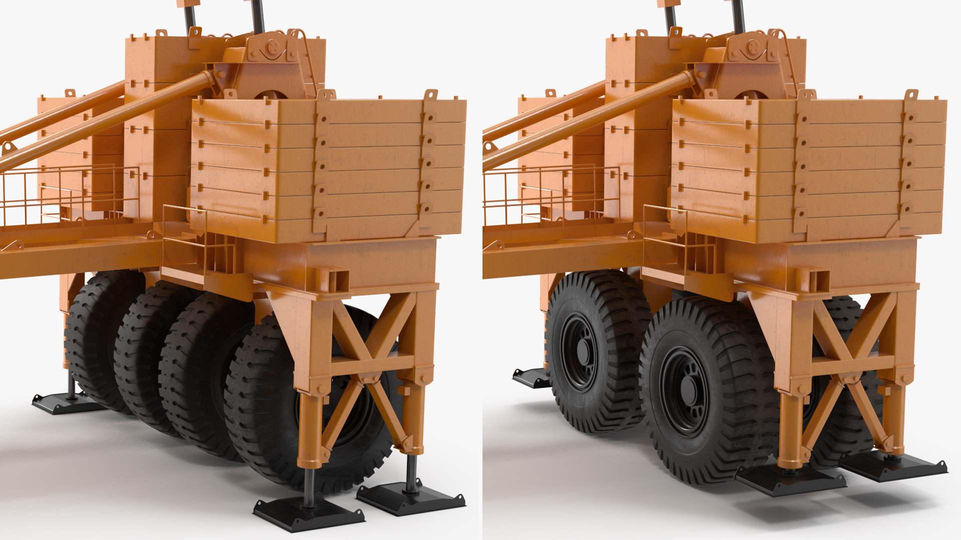 3D model Crawler Crane with Lattice Boom for Construction Rigged